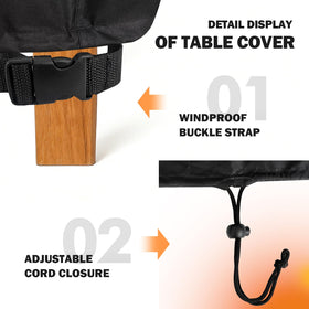 SUNICO buckled straps secure the cover to corners for a snug fit