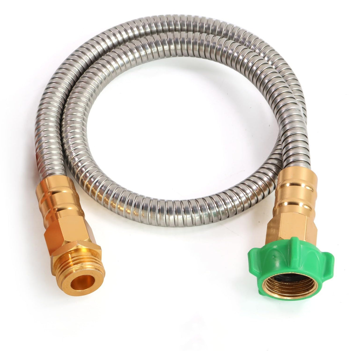 Sunifier metal short garden hose 6ft flex for easy watering and storage.
