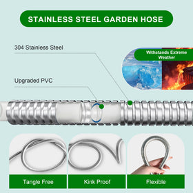 Sunifier metal hose with heavy-duty fittings for durable connections.