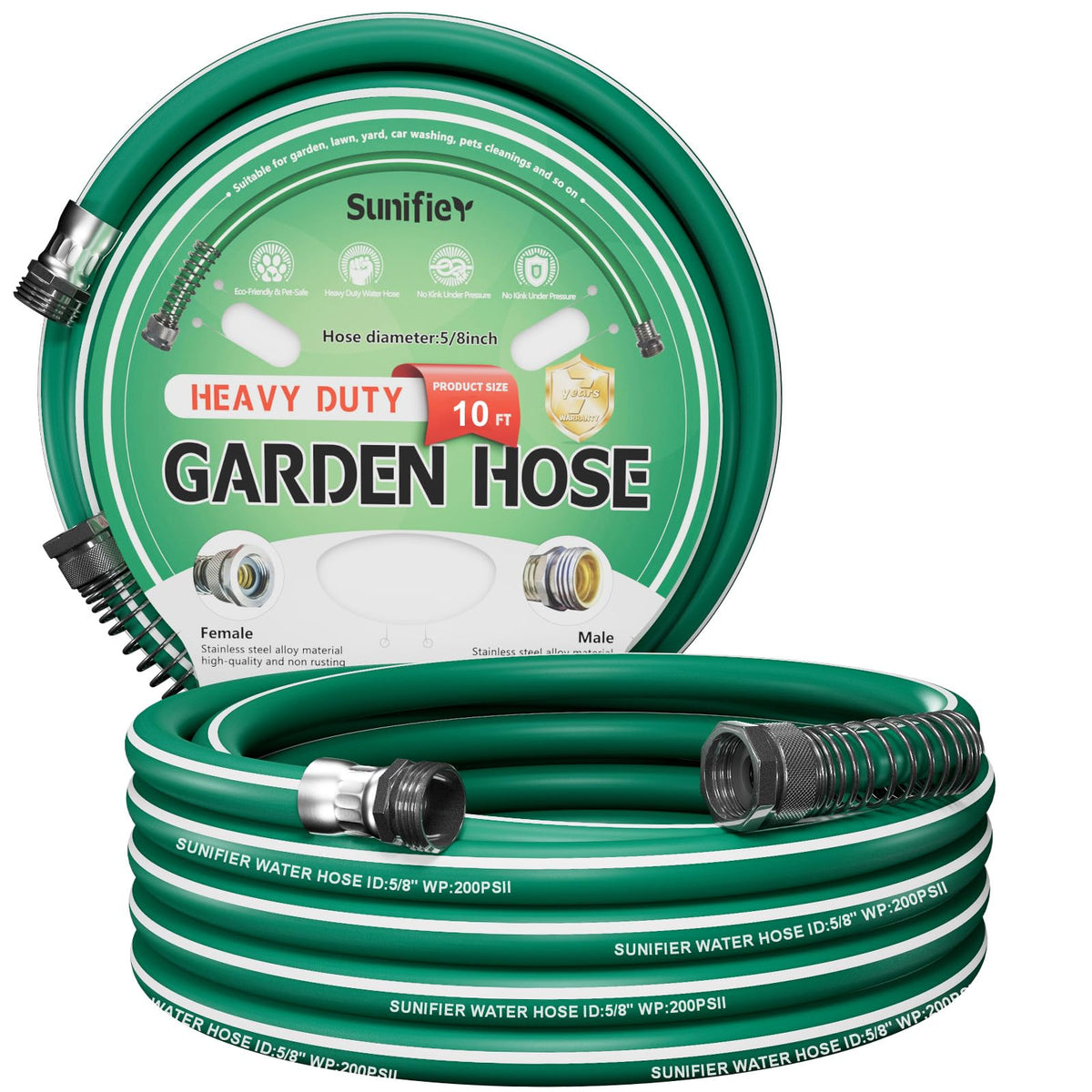 Sunifier short garden hose 10ft flexible for easy garden watering