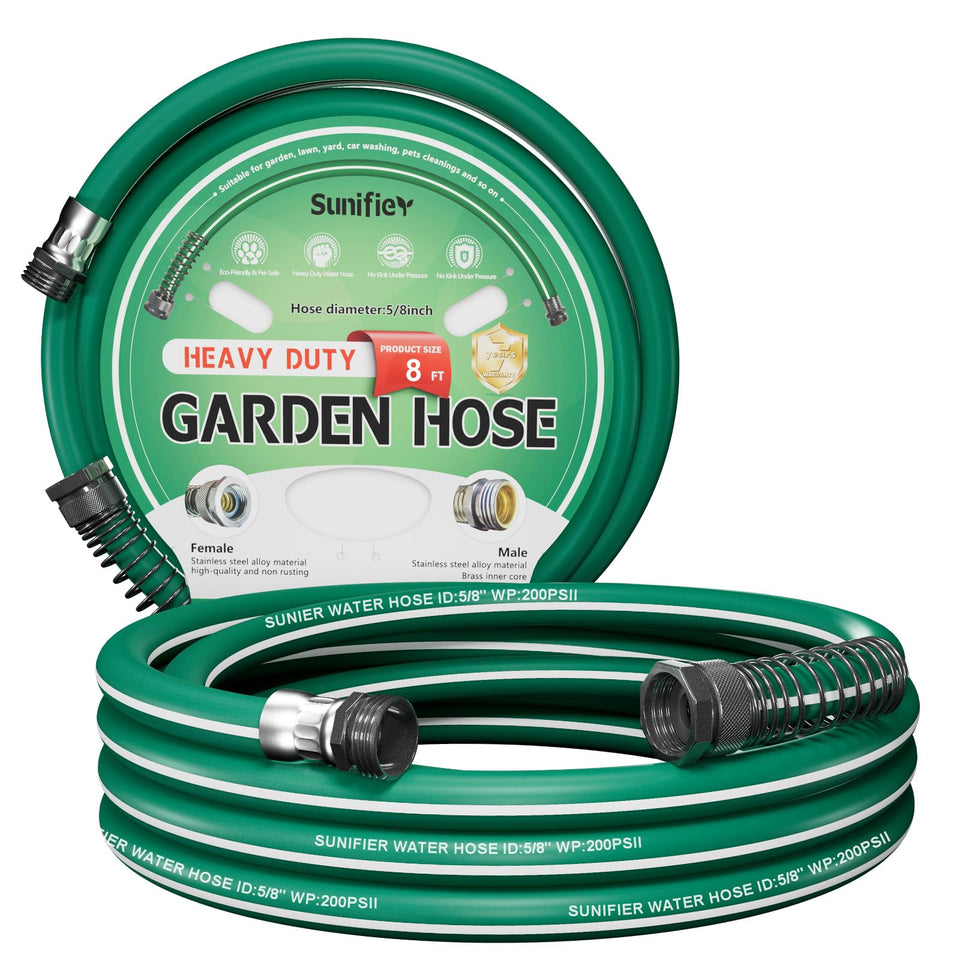 Sunifier Short Garden Hose 8 ft flexible soft design for easy outdoor watering.