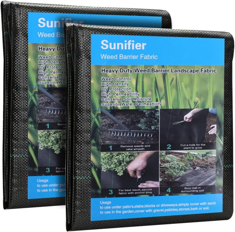 Sunifier weed barrier fabric 2ft x 100ft blocking weeds while letting air and water through