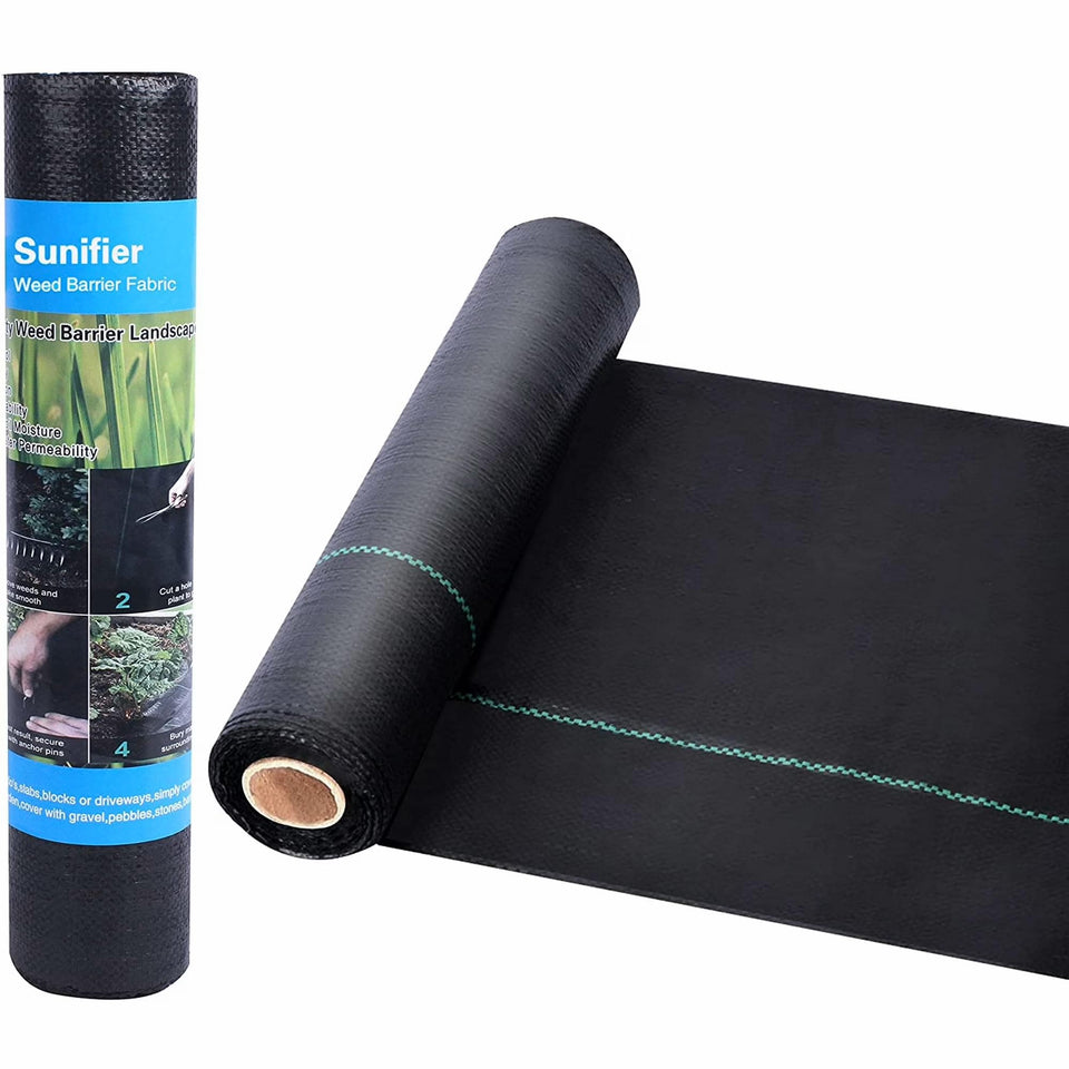 Sunifier weed barrier fabric 1.3ft wide blocks weeds while preserving moisture