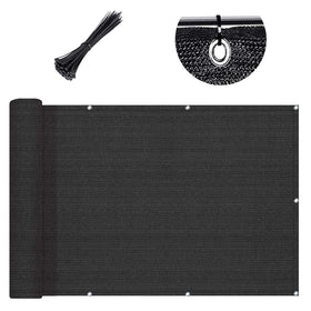 SUNLAX privacy screen close-up of grommets and stitching for sturdy railing mounting