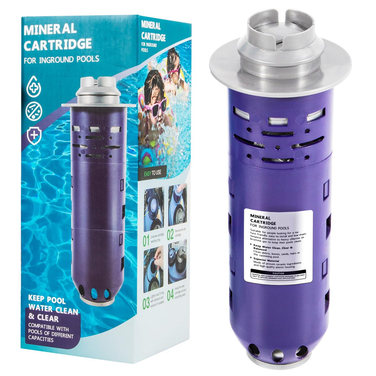 Sunluway mineral cartridge replacement for Zodiac Duoclear improves water clarity