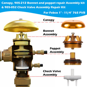 Sunluway Febco 765-1 repair kit check valve assembly ready for installation