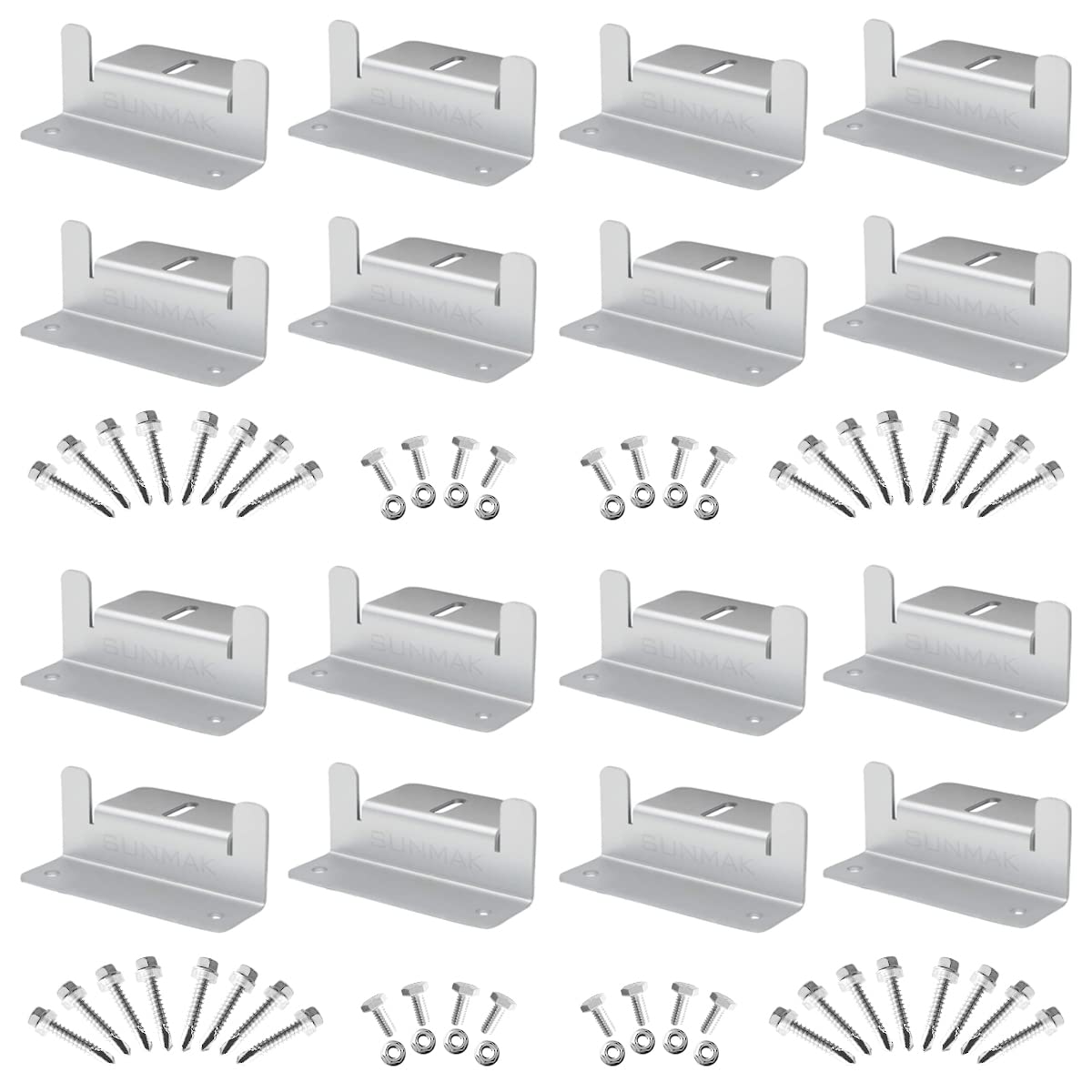 SUNMAK Z brackets 16-unit kit for off-grid solar mounting, secure panel support