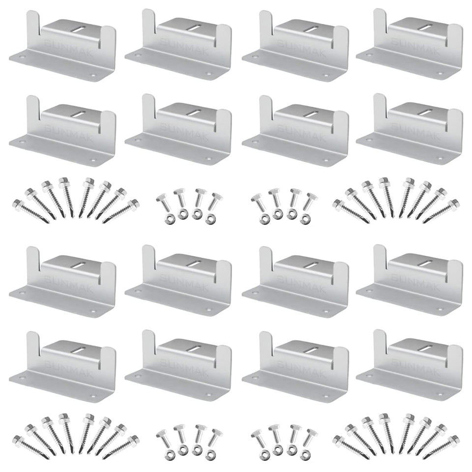 SUNMAK Z brackets 16-unit kit for off-grid solar mounting, secure panel support