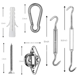 SUNNY GUARD hardware kit diamond pad eyes provide secure anchor points for outdoor shade.