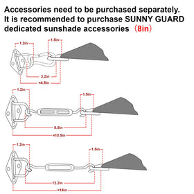 Sunny Guard measuring guide helps plan proper installation for precise fit.