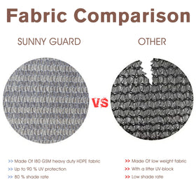 Breathable fabric maintains air flow while increasing shading on hot days.