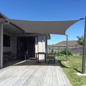 SUNNY GUARD sun shade sail 10x13 dark grey shields UV rays while cooling outdoor seating