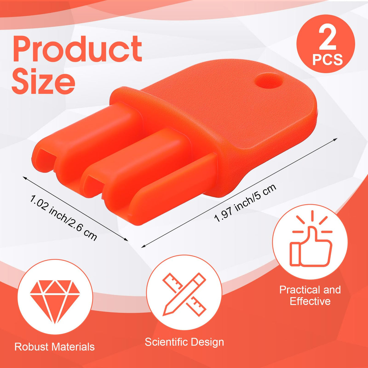 Sunnychicc spare orange keys with waterproof plastic design for durability