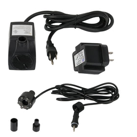 Sunnydaze 200GPH submersible pump front view ideal for compact garden fountains.
