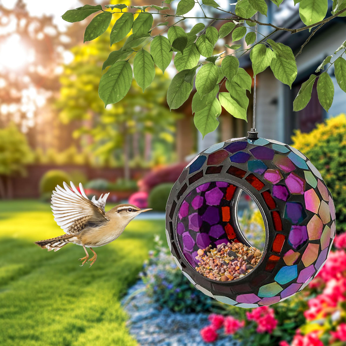 Sunnydaze Decor ideal for outdoor birdwatching moments in gardens.
