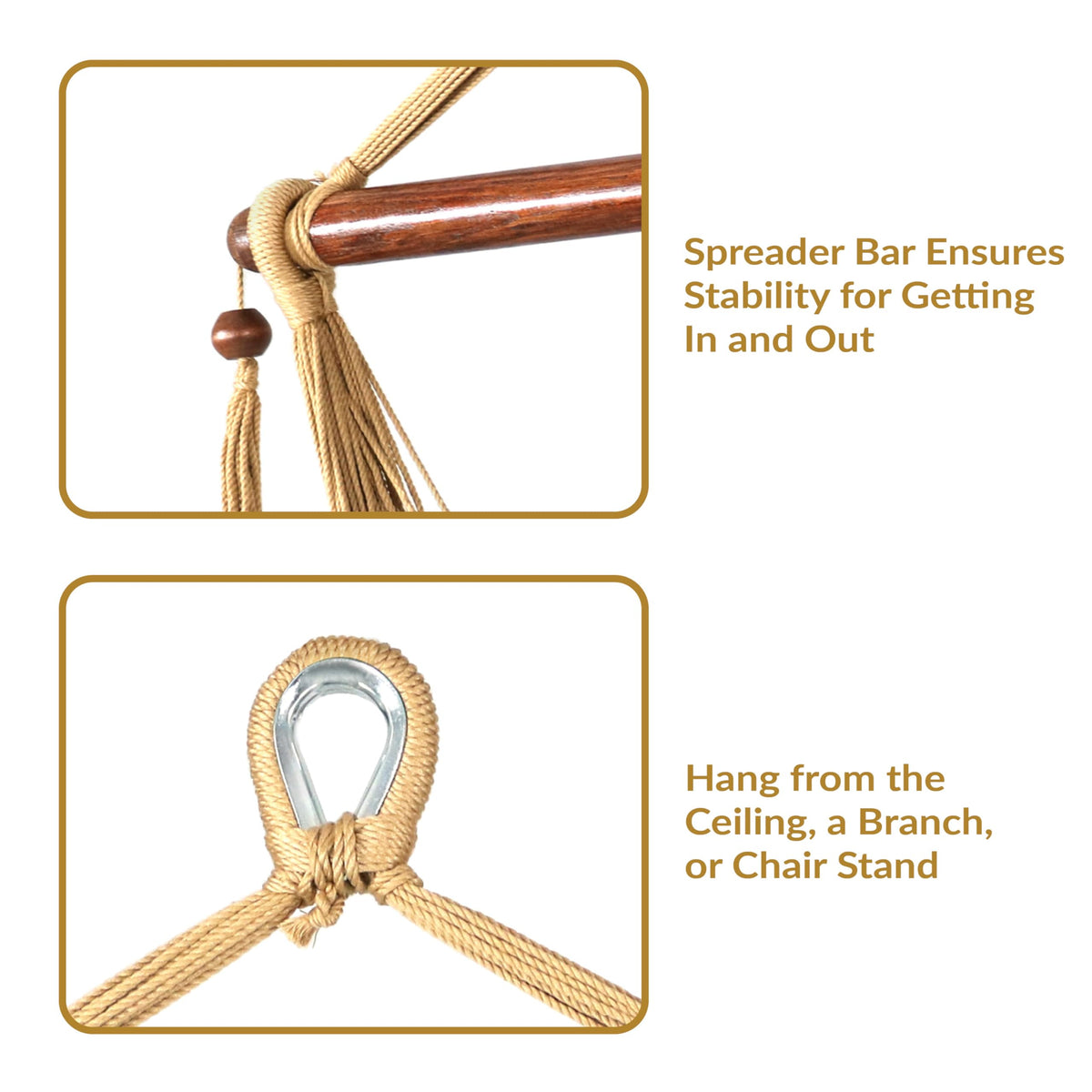 Sunnydaze Decor hanging options show tree, ceiling, or stand for versatility.