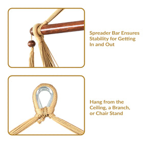 Sunnydaze Decor hanging options show tree, ceiling, or stand for versatility.