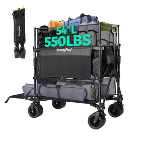 SUNNYFEEL 550L folding wagon in compact form for easy storage after use