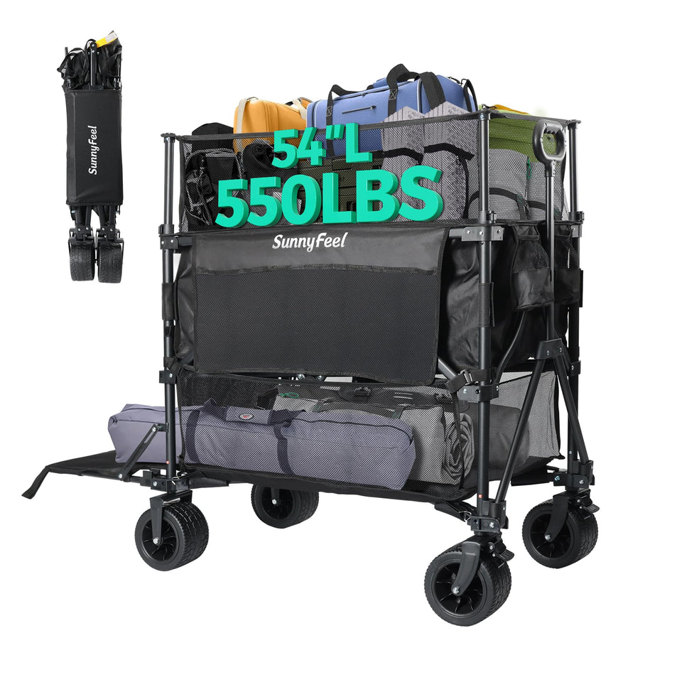 SUNNYFEEL 550L folding wagon in compact form for easy storage after use