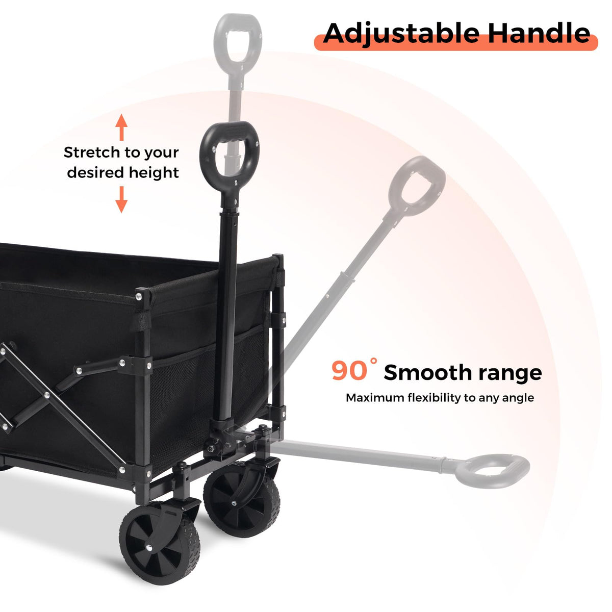 SunnyFeel all-terrain 360° wheels provide smooth, quiet movement on varied surfaces