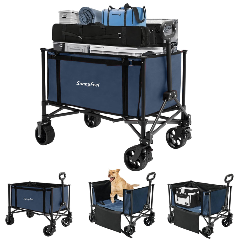 SunnyFeel Collapsible Wagon folded compact for easy storage and transport