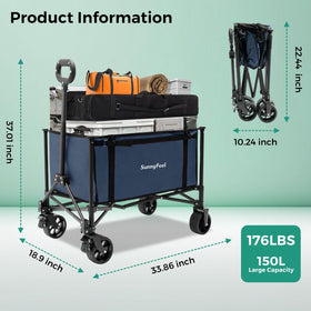 SunnyFeel Collapsible Wagon ideal for camping groceries and day trips