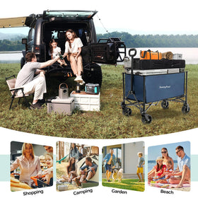 SunnyFeel collapsible-wagon-grocery-camping ready for groceries and camping gear.