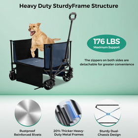 SunnyFeel Collapsible Wagon 600D Oxford fabric keeps cargo dry and clean