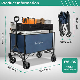 SunnyFeel collapsible wagon robust-tubes showcase 1.2mm metal tubes for lasting support.