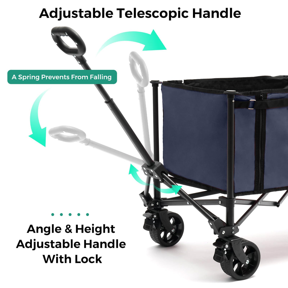 SunnyFeel Collapsible Wagon steel frame delivers durable 200 lb capacity