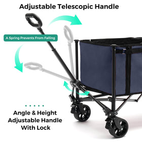 SunnyFeel Collapsible Wagon steel frame delivers durable 200 lb capacity
