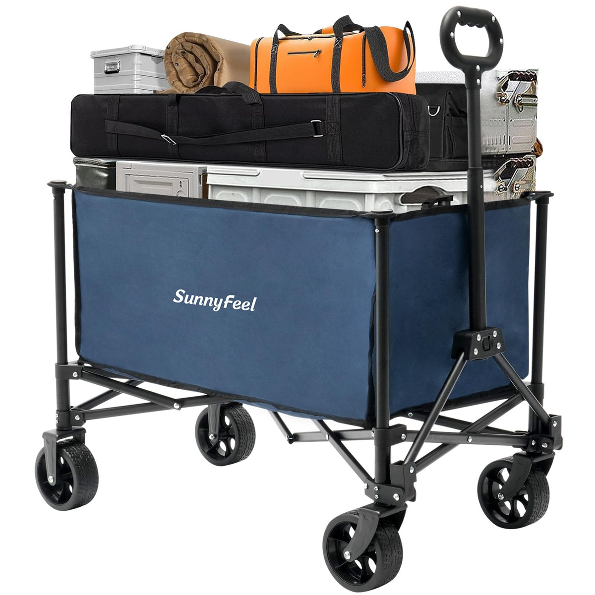 SunnyFeel collapsible wagon wheels with bearings enable smooth outdoor rolling.