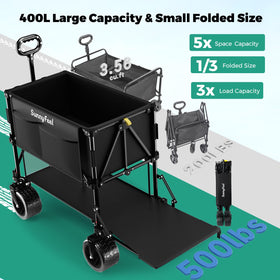 Sunnyfeel Double Decker Wagon 500lbs capacity ready for camping gear.