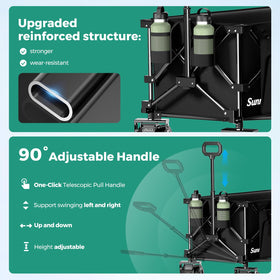 Sunnyfeel foldable wagon 300l capacity shown with gear for a full load.