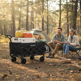 SunnyFeel folding wagon with ergonomic handle for comfortable transport