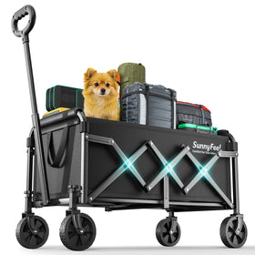 SunnyFeel lightweight folding wagon 350lb capacity ideal for easy shopping and hauling.