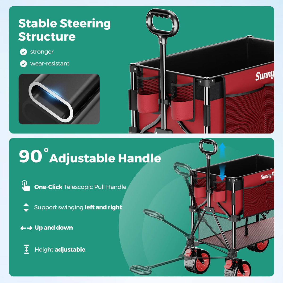 SUNNYFEEL two-tier design keeps bulky gear below and essentials above for organization