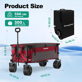 SunnyFeel wagon demonstrates 550lbs static capacity and rugged durability.