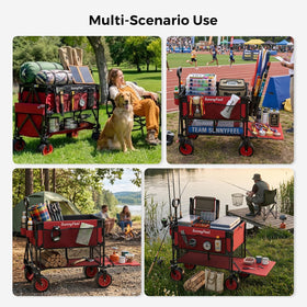 SUNNYFEEL wagon with garden tools loaded for efficient transport