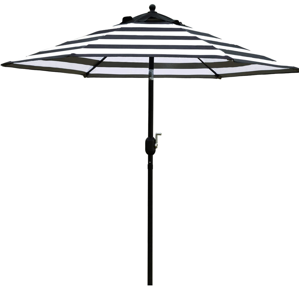 Sunnyglade 7.5 ft patio umbrella open over a table for shade.