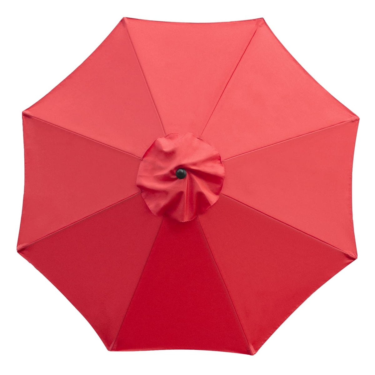 Sunnyglade 9ft red umbrella canopy on top view, universal fit for market umbrellas.