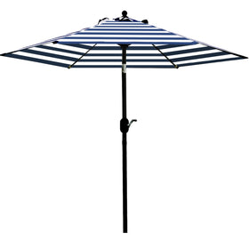 Sunnyglade 7.5 ft blue and white patio umbrella for shaded outdoor dining
