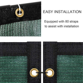 Sunnyglade heavy-duty fence screen with grommets withstands wind and weather.