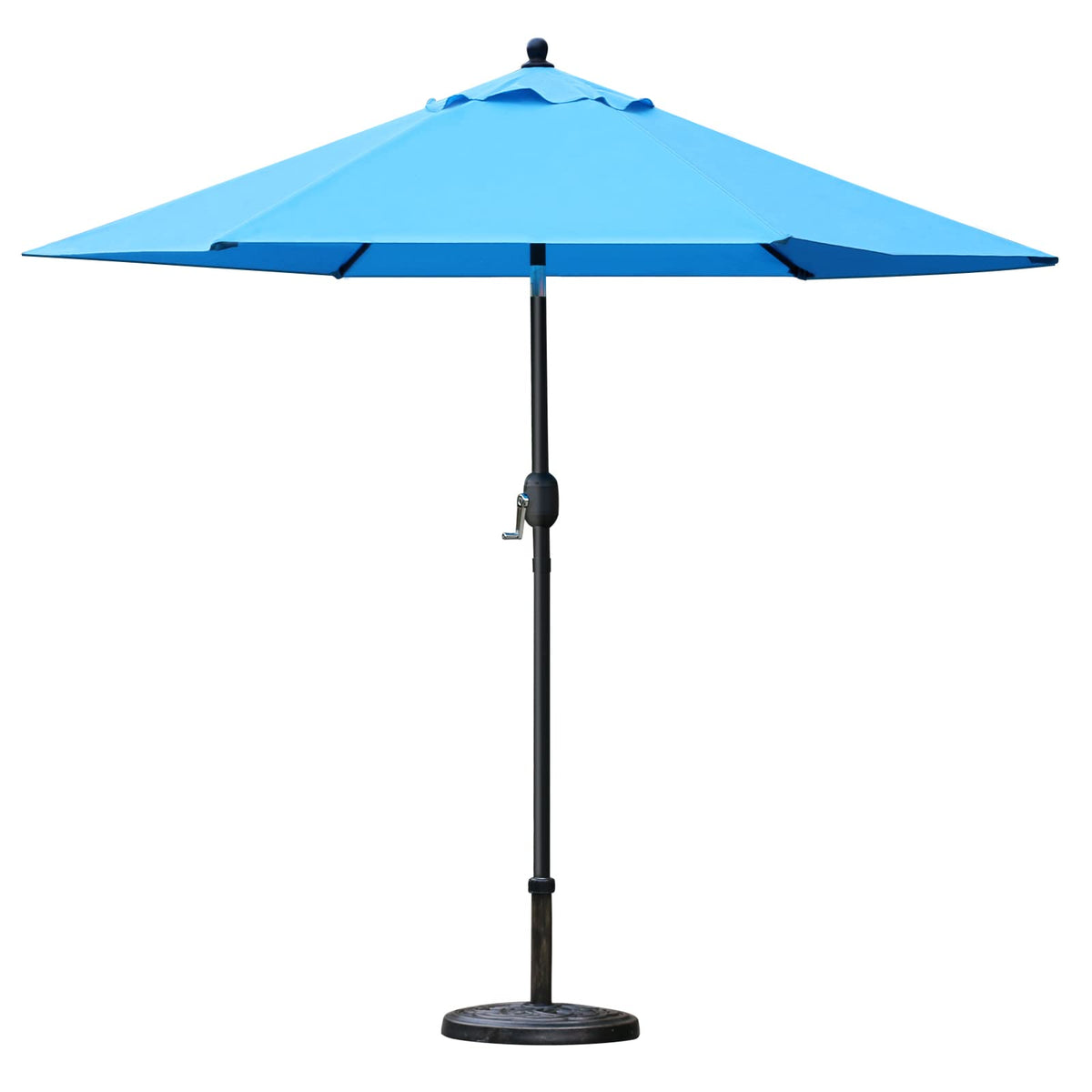 Sunnyglade lightweight aluminum-pole blue umbrella resists rust and stores compactly