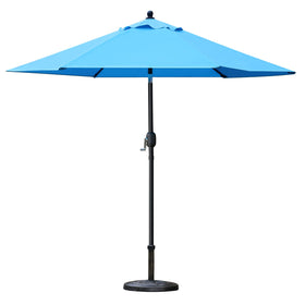 Sunnyglade lightweight aluminum-pole blue umbrella resists rust and stores compactly