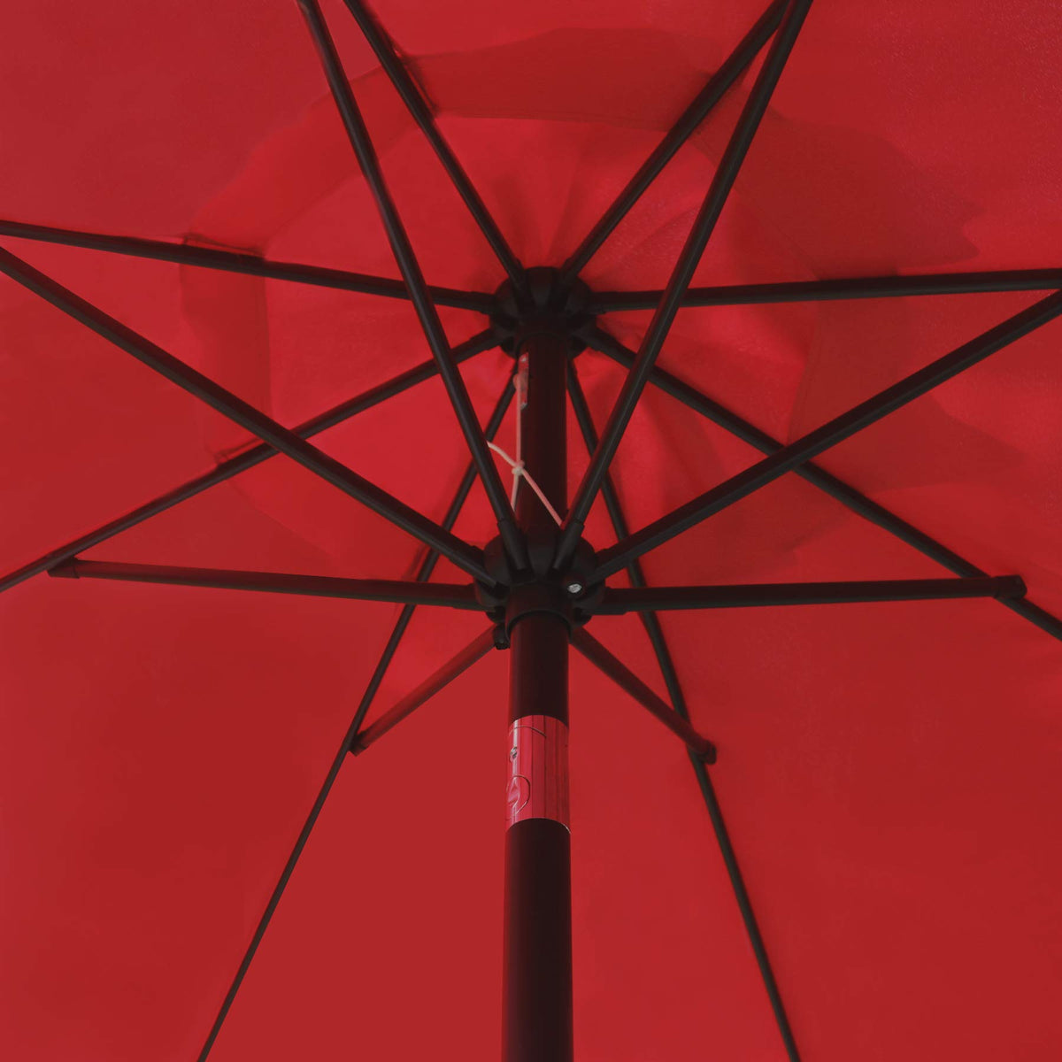 Sunnyglade 9ft red umbrella with 8 ribs and aluminum frame offers sturdy support.