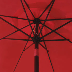 Sunnyglade 9ft red umbrella with 8 ribs and aluminum frame offers sturdy support.