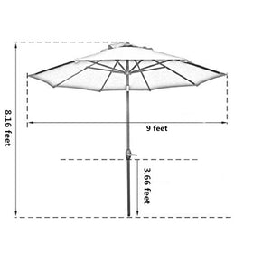 Sunnyglade 9ft red umbrella base not included; compatible with Sunnyglade base for stability.