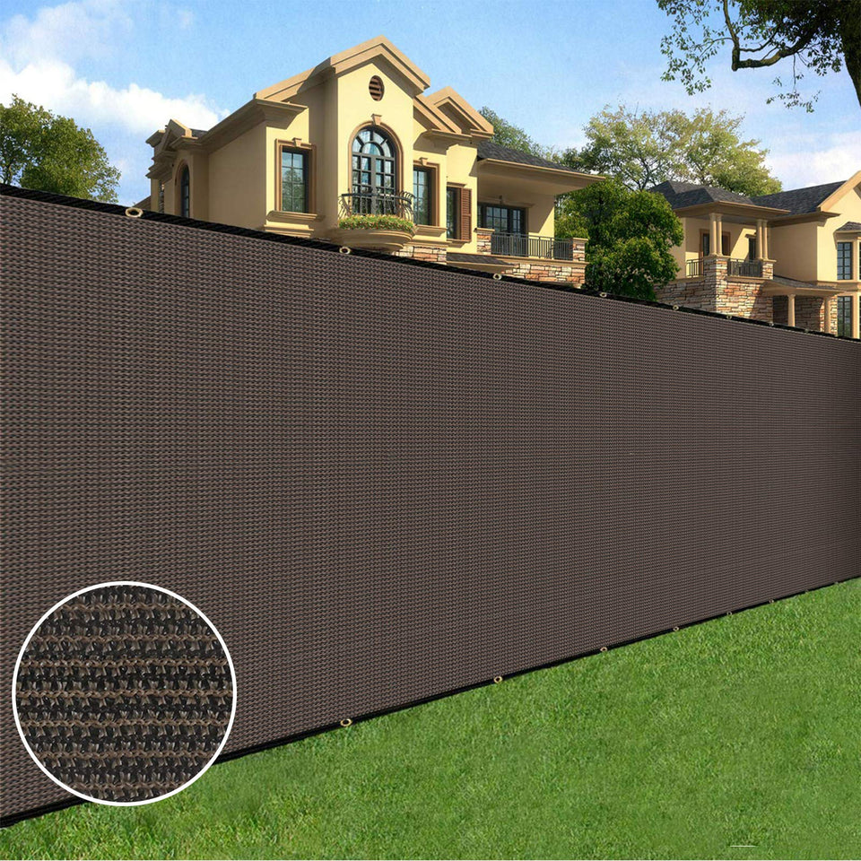 Sunnyglade privacy screen 6x50 brown fence panel blocks sightlines while remaining breathable