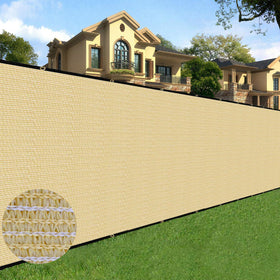 Sunnyglade privacy screen on fence for yard privacy and decorative concealment.